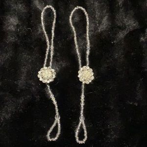 Silver bedazzled foot jewelry